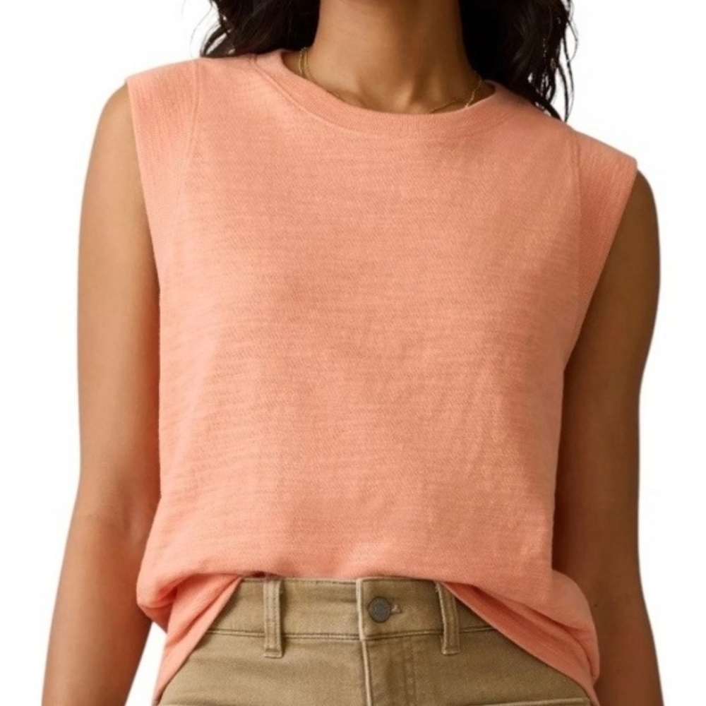 Faherty Sunwashed Slub Muscle Tank Top Women's XS‎ Canyon Sunset Organic Cotton